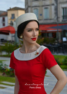 Paris - retro vintage pencil dress bow back - heartmycloset