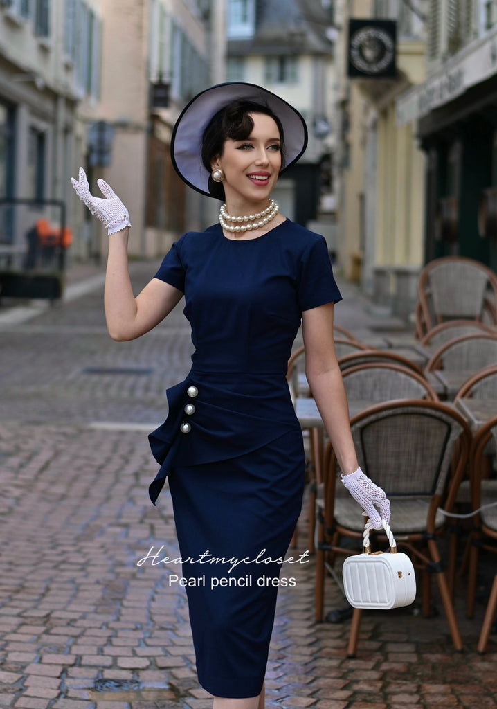 Pearl pencil dress- vintage inspired dress