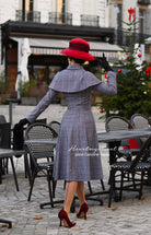 Plaid Caroline - 1950s dress with matching cape - heartmycloset