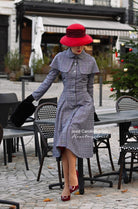 Plaid Caroline - 1950s dress with matching cape - heartmycloset