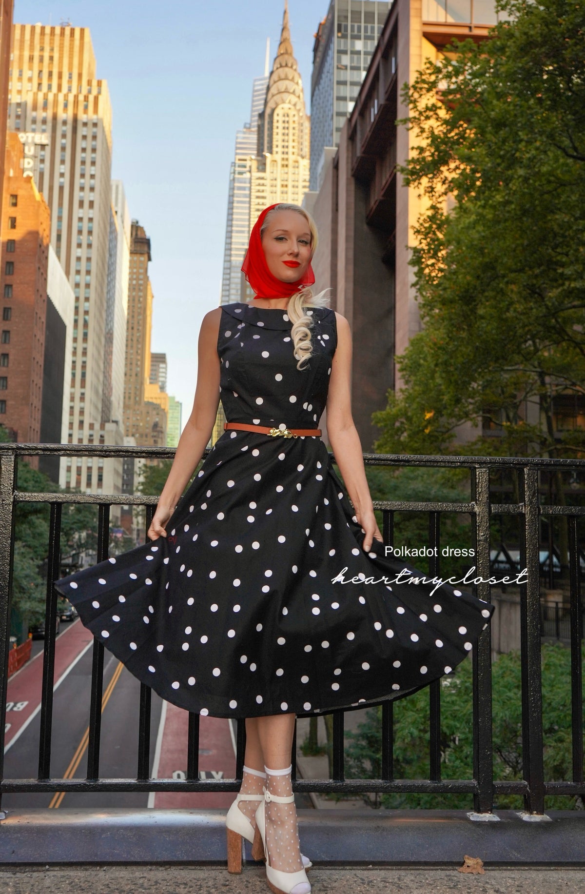 Polkadot swing dress 1950s inspired - custom all sizes - heartmycloset