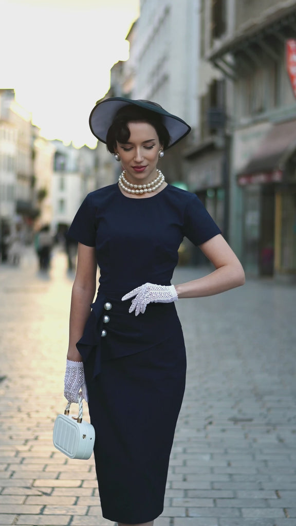 Pearl pencil dress- vintage inspired dress