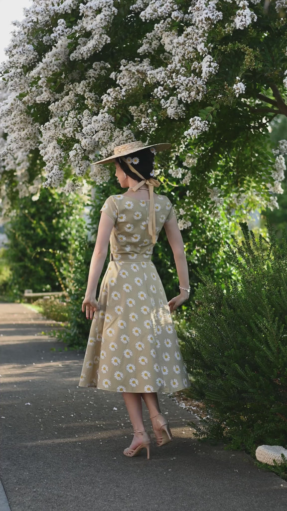 Daisy linen - Swing vintage inspired dress