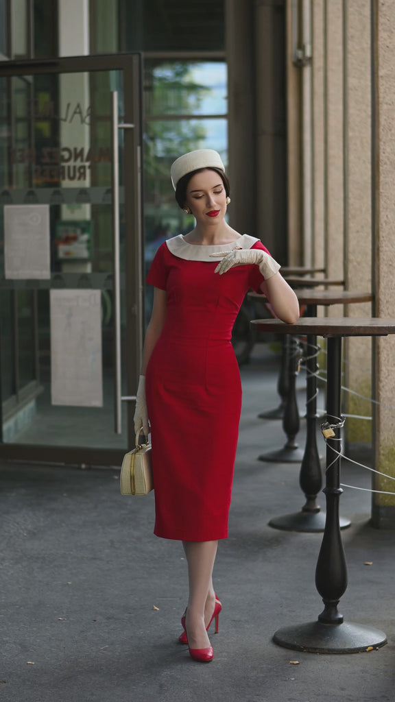 Paris - retro vintage pencil dress bow back