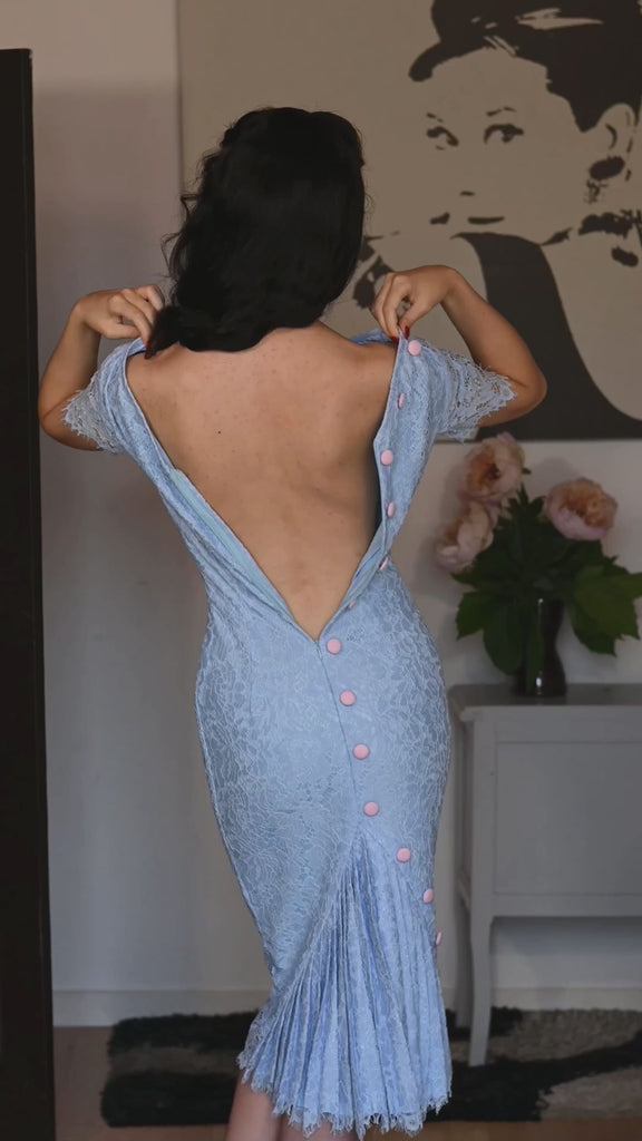 Lace Deborah - pleated back pencil dress 1950s inspired