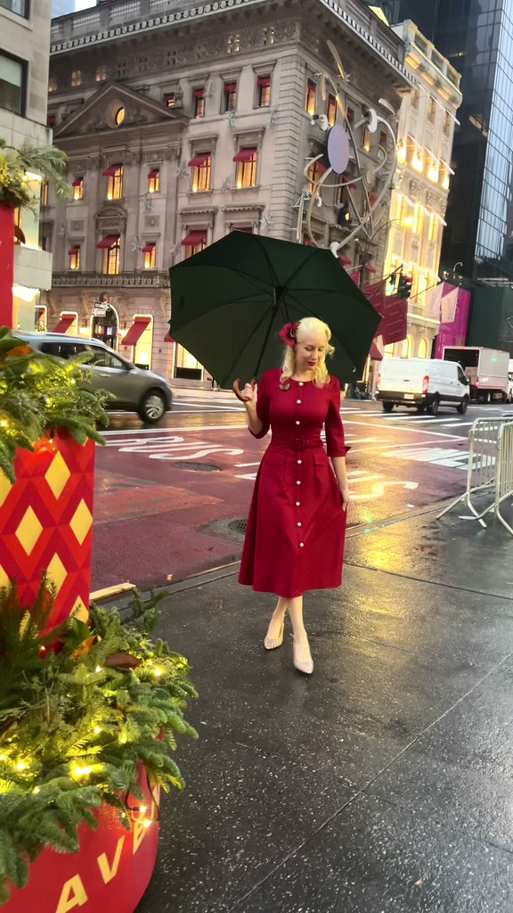 SOPHIE Aline dress - red dress with pearl buttons