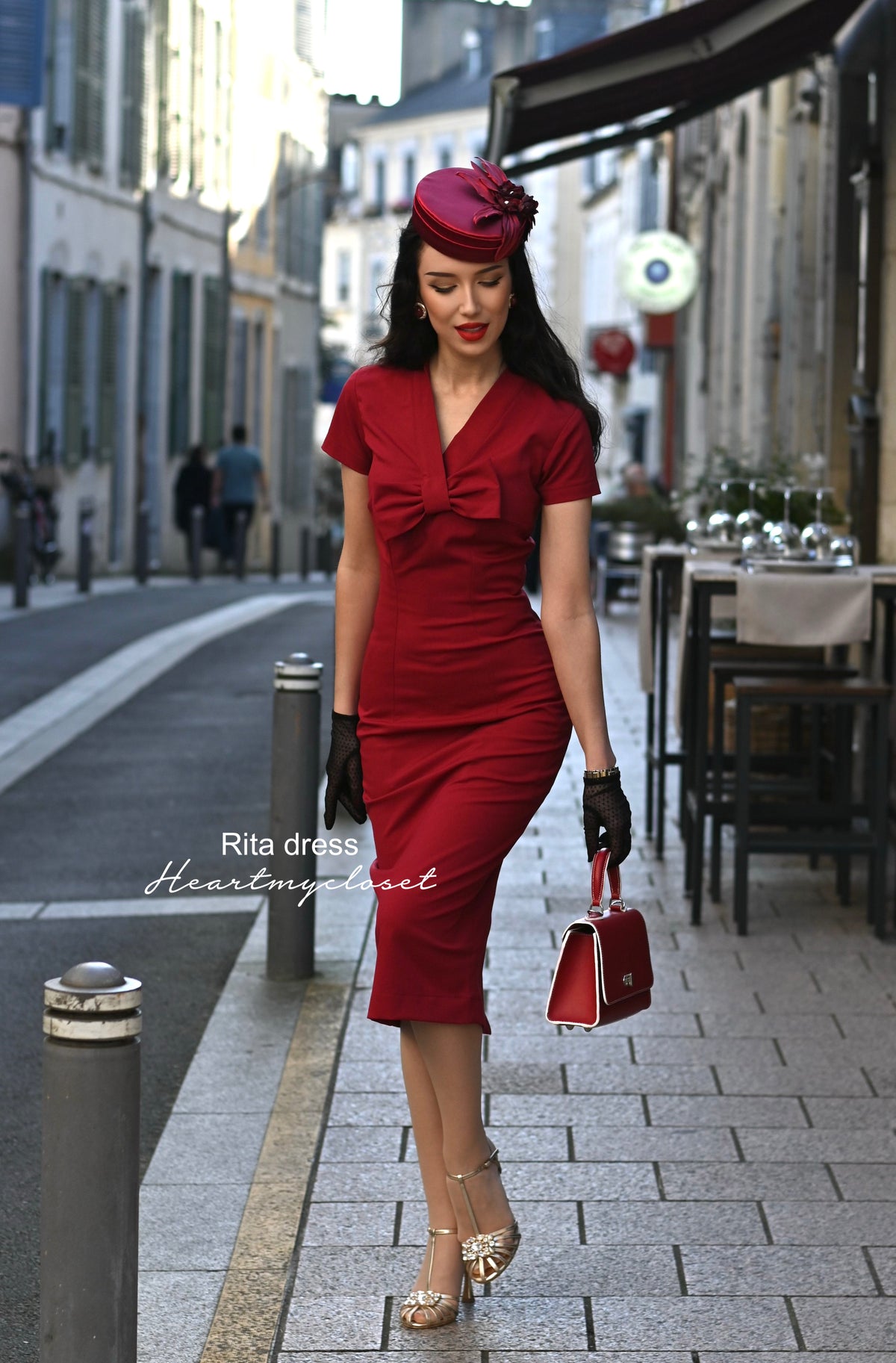 Rita - Marilyn Monroe pencil dress with bow - heartmycloset
