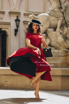 polkadot ROSE pencil dress + removable skirt wrap - heartmycloset