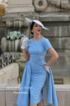 polkadot ROSE pencil dress + removable skirt wrap - heartmycloset