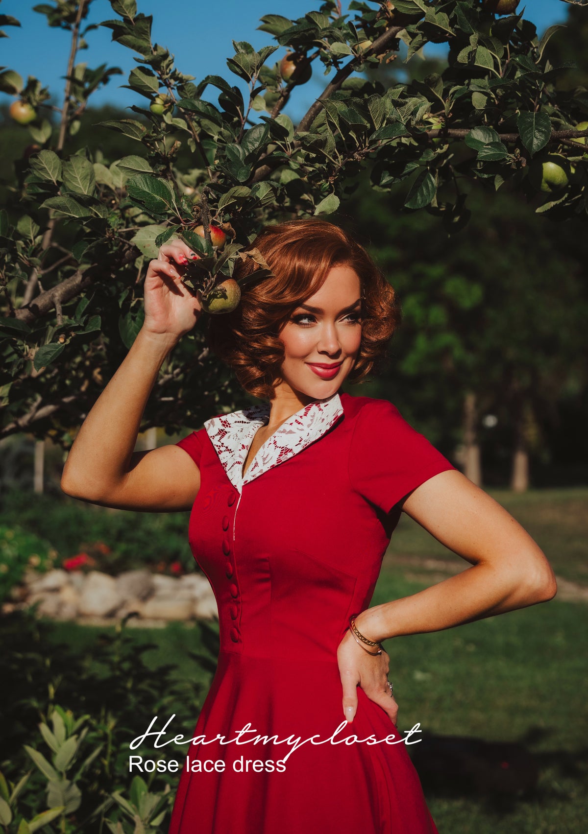 Rose lace - retro vintage dress 50s custom made - heartmycloset