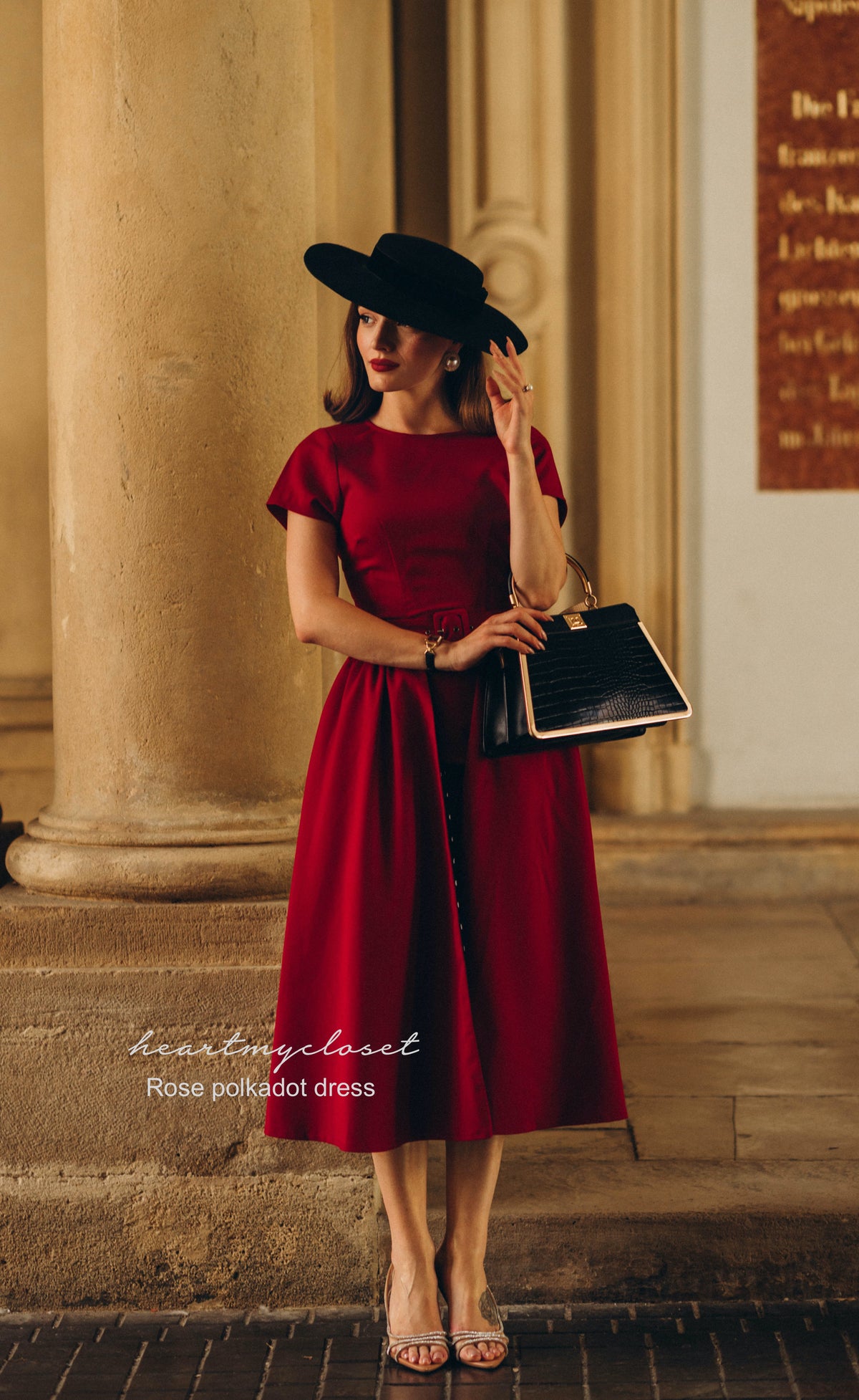 polkadot ROSE pencil dress + removable skirt wrap - heartmycloset
