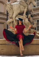 polkadot ROSE pencil dress + removable skirt wrap - heartmycloset