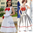 Sailor swing dress - 1950s inspired vintage - heartmycloset