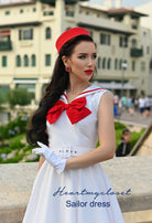 Sailor swing dress - 1950s inspired vintage - heartmycloset