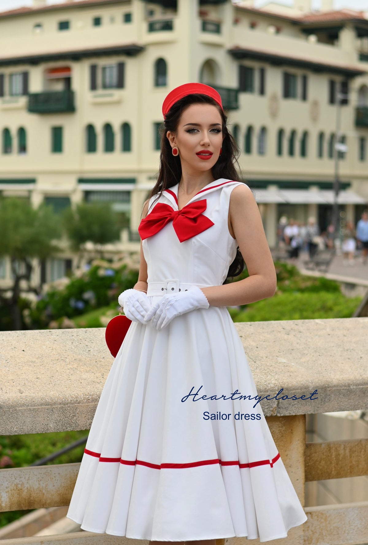 Sailor swing dress - 1950s inspired vintage - heartmycloset