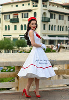 Sailor swing dress - 1950s inspired vintage - heartmycloset