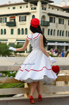 Sailor swing dress - 1950s inspired vintage - heartmycloset