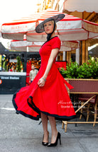 Scarlet linen dress - vintage tv inspired 1950s - heartmycloset