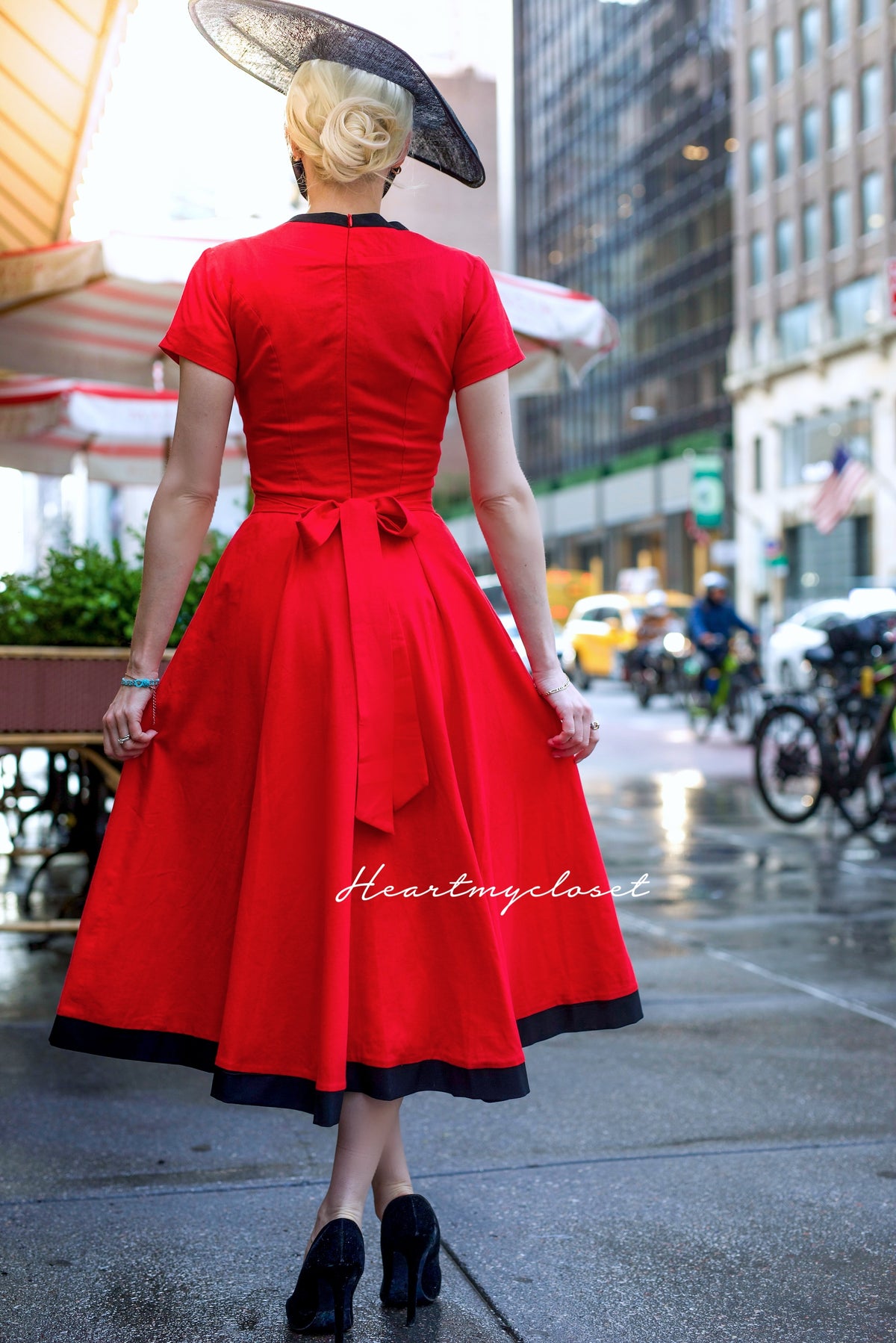 Scarlet linen dress - vintage tv inspired 1950s - heartmycloset