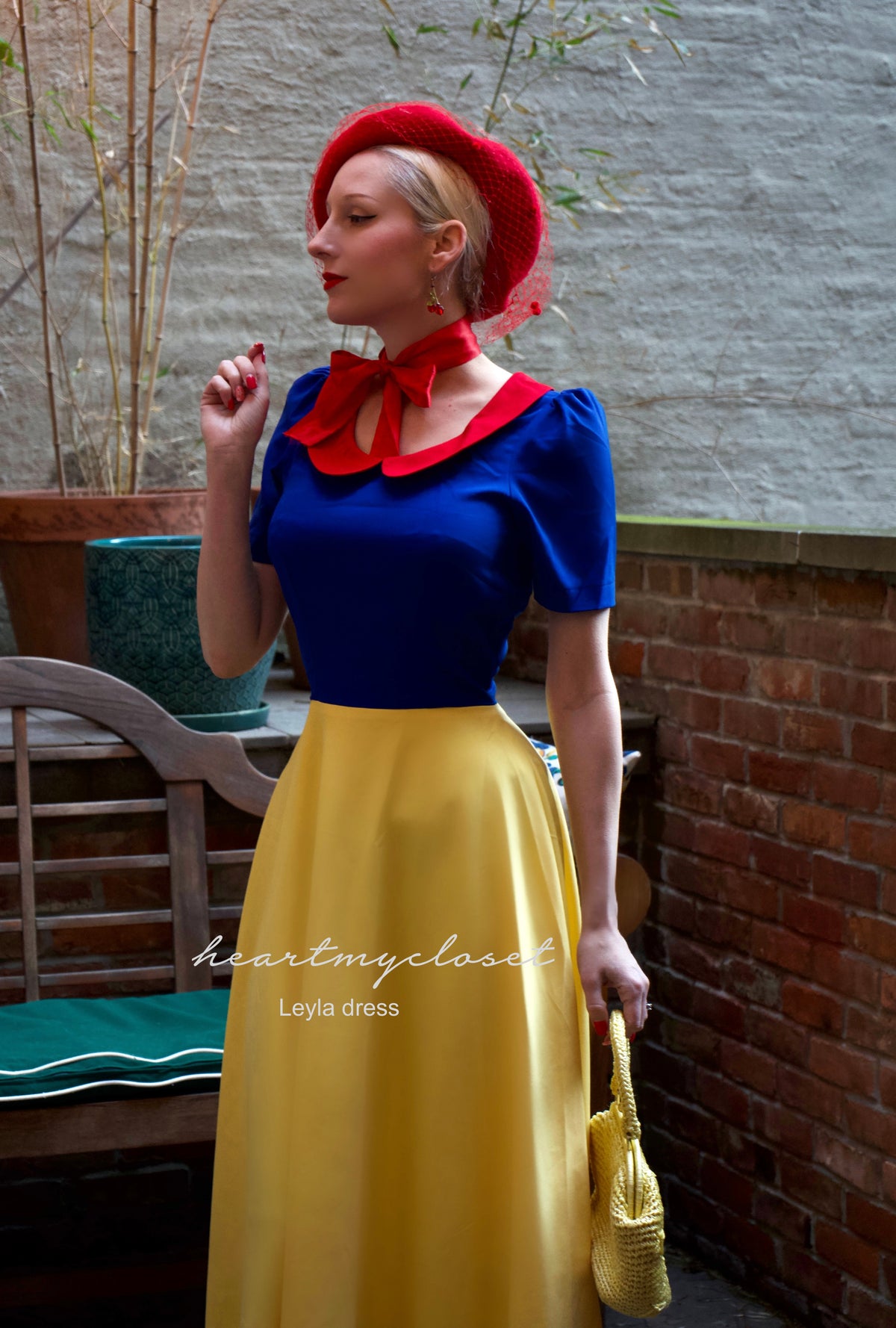 LEYLA- Princess color block dress with puff sleeves - heartmycloset