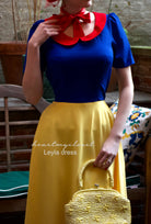 LEYLA- Princess color block dress with puff sleeves - heartmycloset