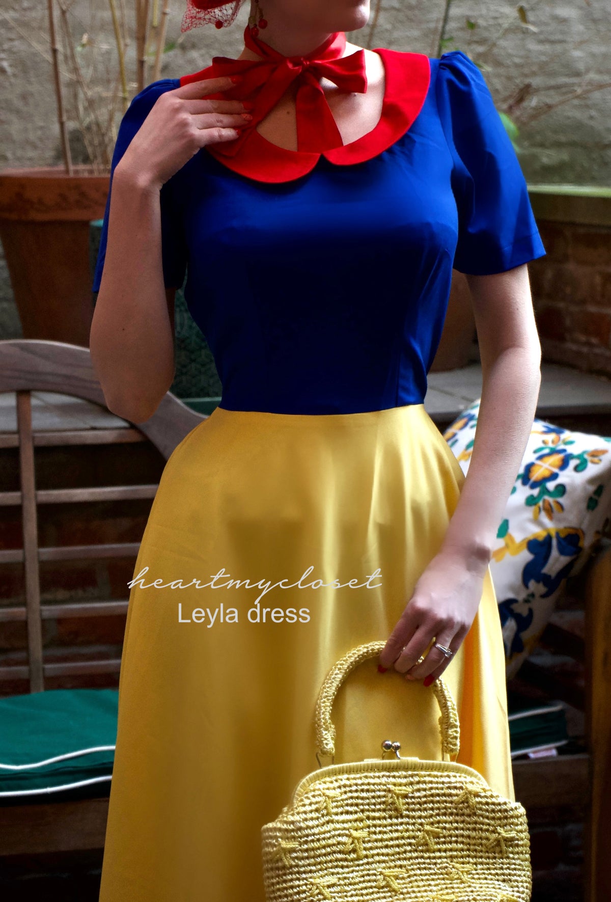 LEYLA- Princess color block dress with puff sleeves - heartmycloset