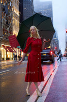 SOPHIE Aline dress - red dress with pearl buttons - heartmycloset