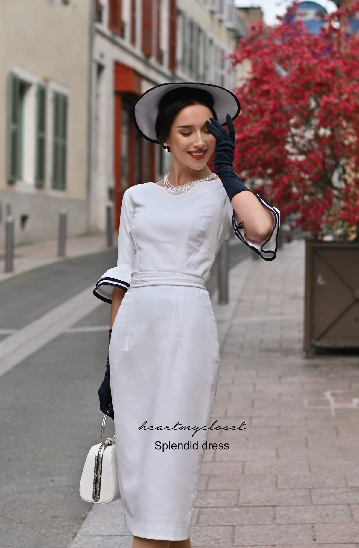 splendid - wiggle vintage dress with ruffle sleeves (and contrast trim) - heartmycloset