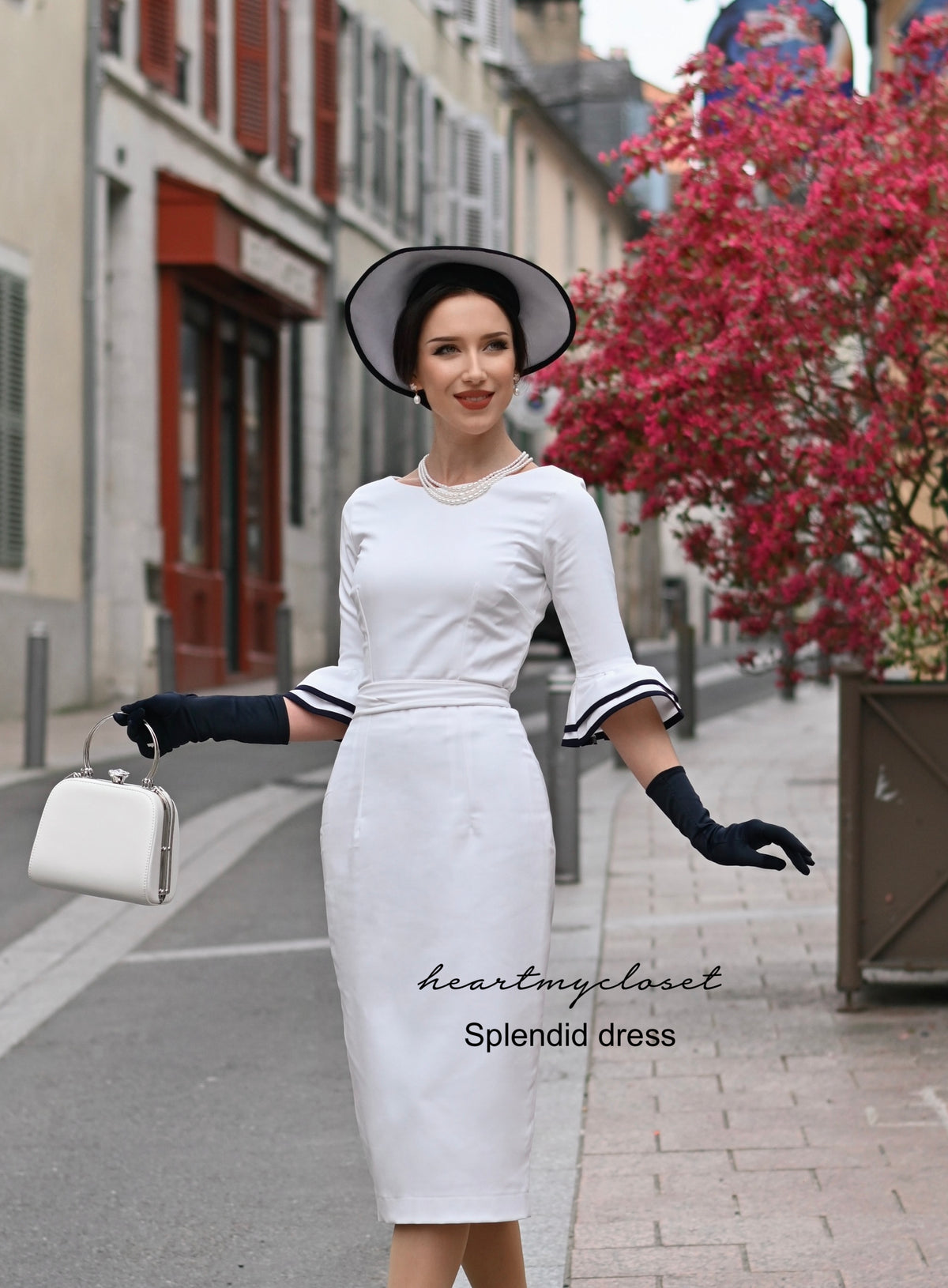 splendid - wiggle vintage dress with ruffle sleeves (and contrast trim) - heartmycloset