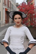splendid - wiggle vintage dress with ruffle sleeves (and contrast trim) - heartmycloset