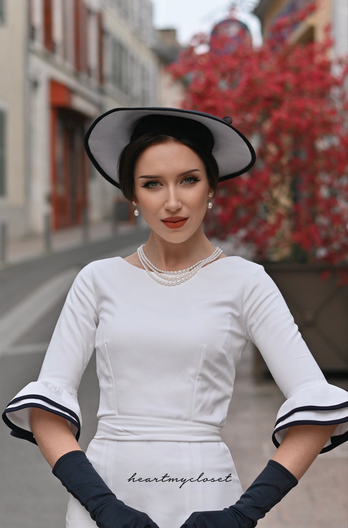 splendid - wiggle vintage dress with ruffle sleeves (and contrast trim) - heartmycloset