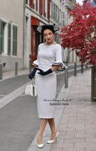splendid - wiggle vintage dress with ruffle sleeves (and contrast trim) - heartmycloset