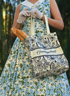 Bluebell garden dress - blue floral cotton swing dress 1950s inspired - heartmycloset