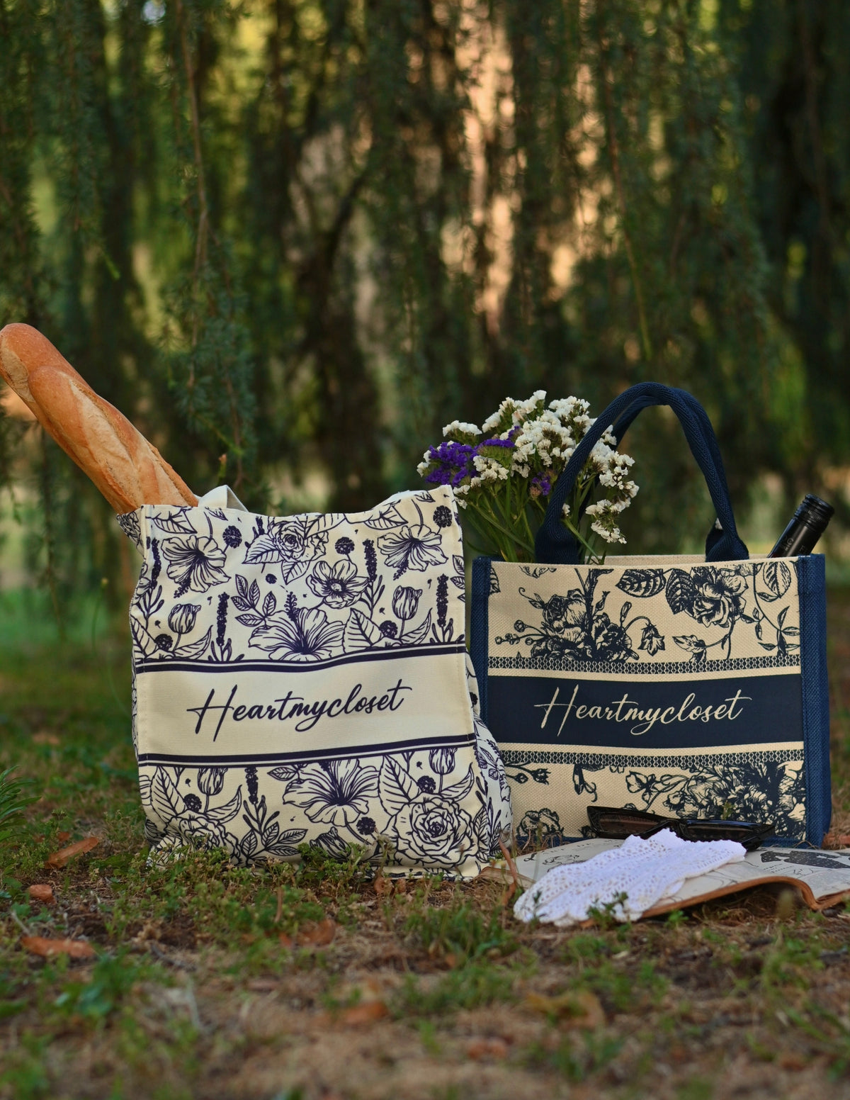 Toile De Jouy tote bag - heartmycloset