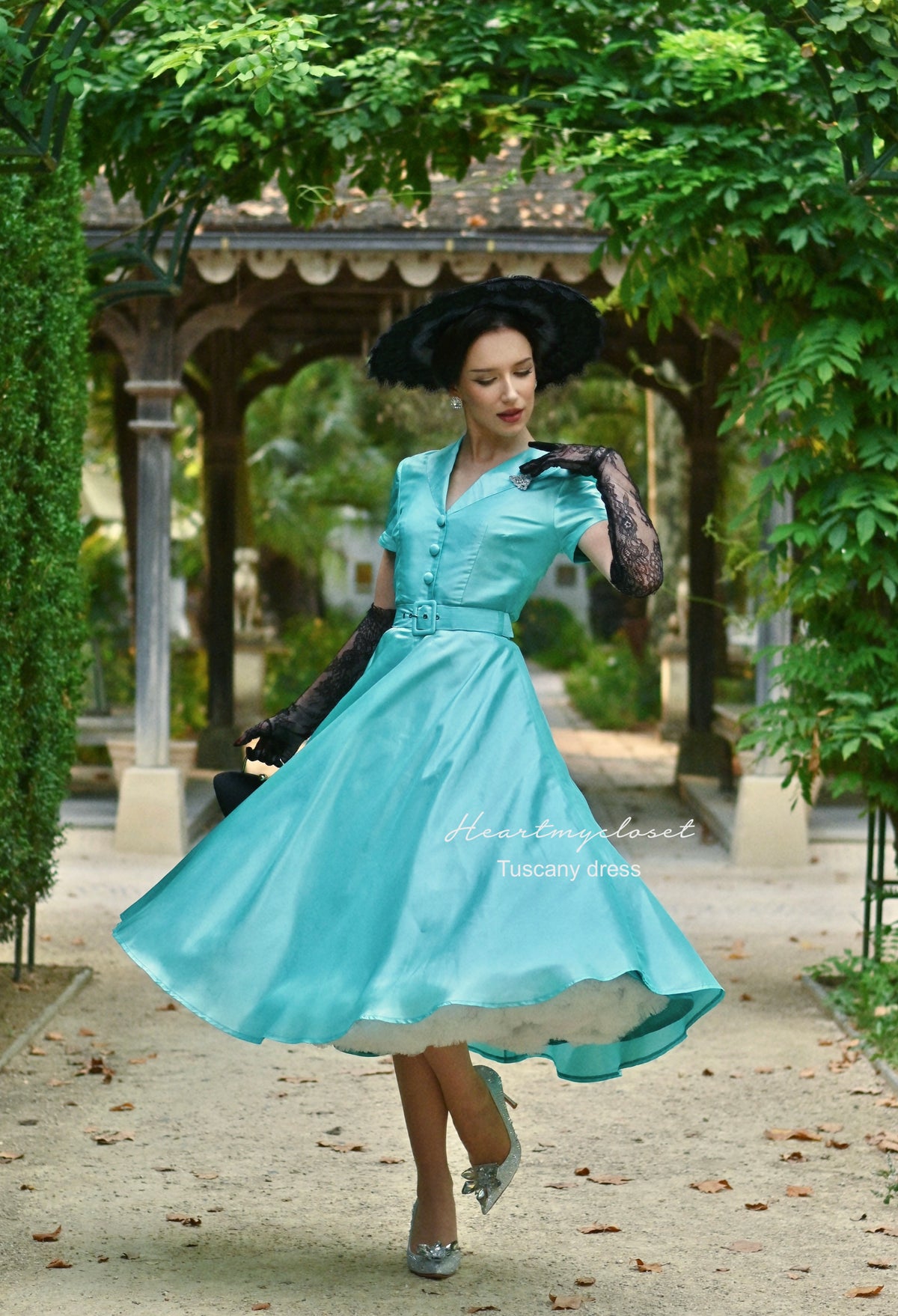 Tuscany - taffeta swing dress inspired from movie - heartmycloset