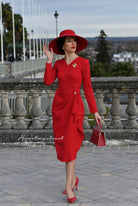 Valerie - red vintage draped 1950s inspiration - heartmycloset