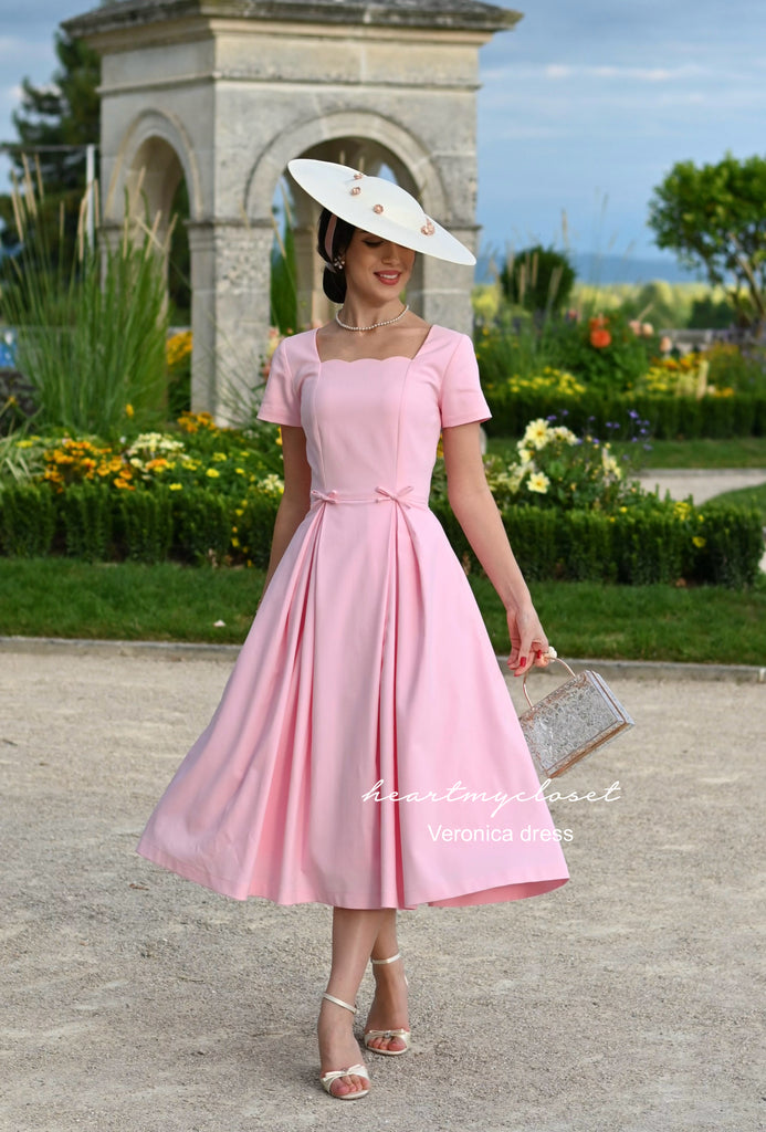 Veronica dress - scallop neckline vintage inspired dress
