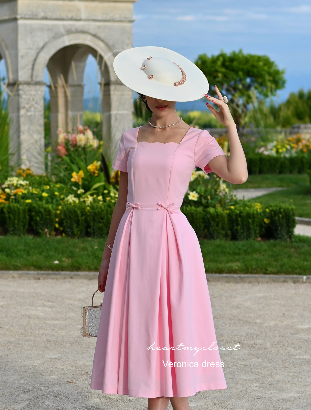 Veronica dress - scallop neckline vintage inspired dress - heartmycloset