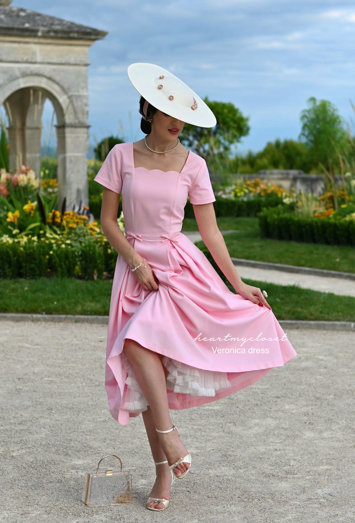 Veronica dress - scallop neckline vintage inspired dress - heartmycloset