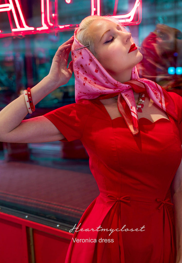 Veronica dress - scallop neckline vintage inspired dress