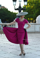 Vivien red pencil dress + removable skirt wrap - heartmycloset
