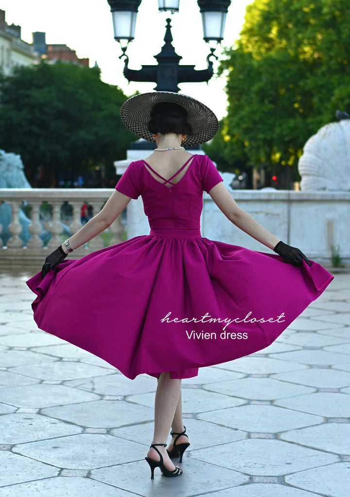 Vivien red pencil dress + removable skirt wrap