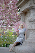 grey crepe with lace overlay - vintage inspired - heartmycloset
