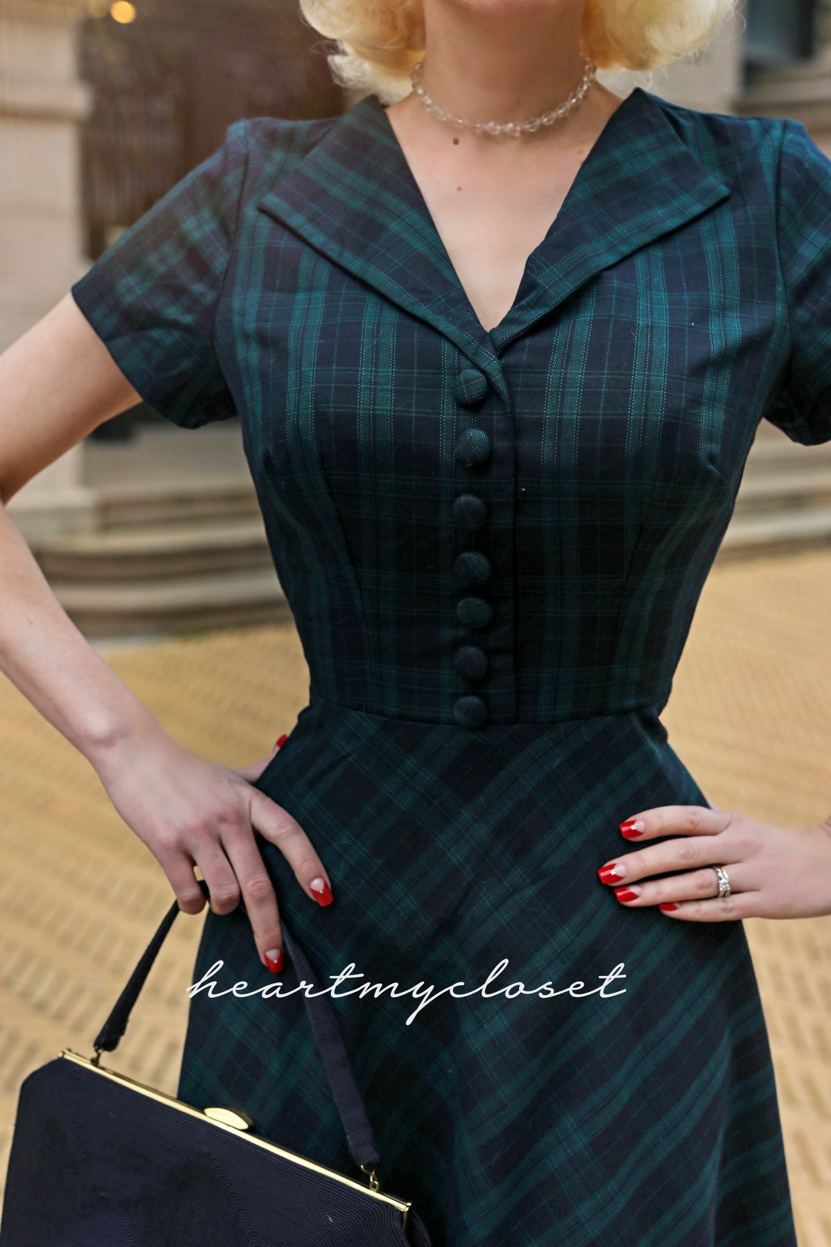 ABBY - retro plaid vintage dress 50s custom made - heartmycloset