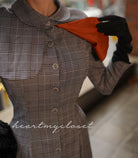Plaid Caroline - 1950s dress with matching cape - heartmycloset
