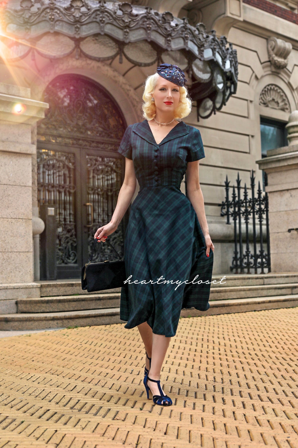 ABBY - retro plaid vintage dress 50s custom made - heartmycloset