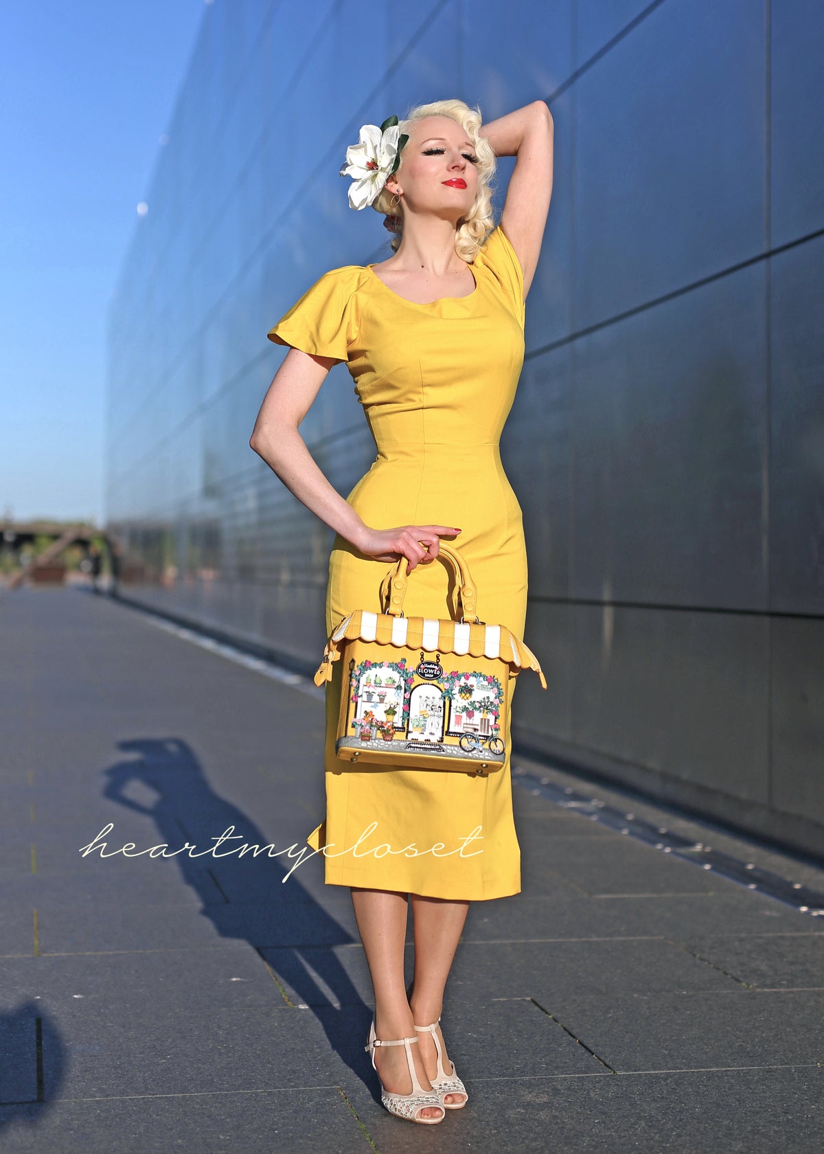 Kate Middleton bright yellow - pencil dress with short sleeves - heartmycloset