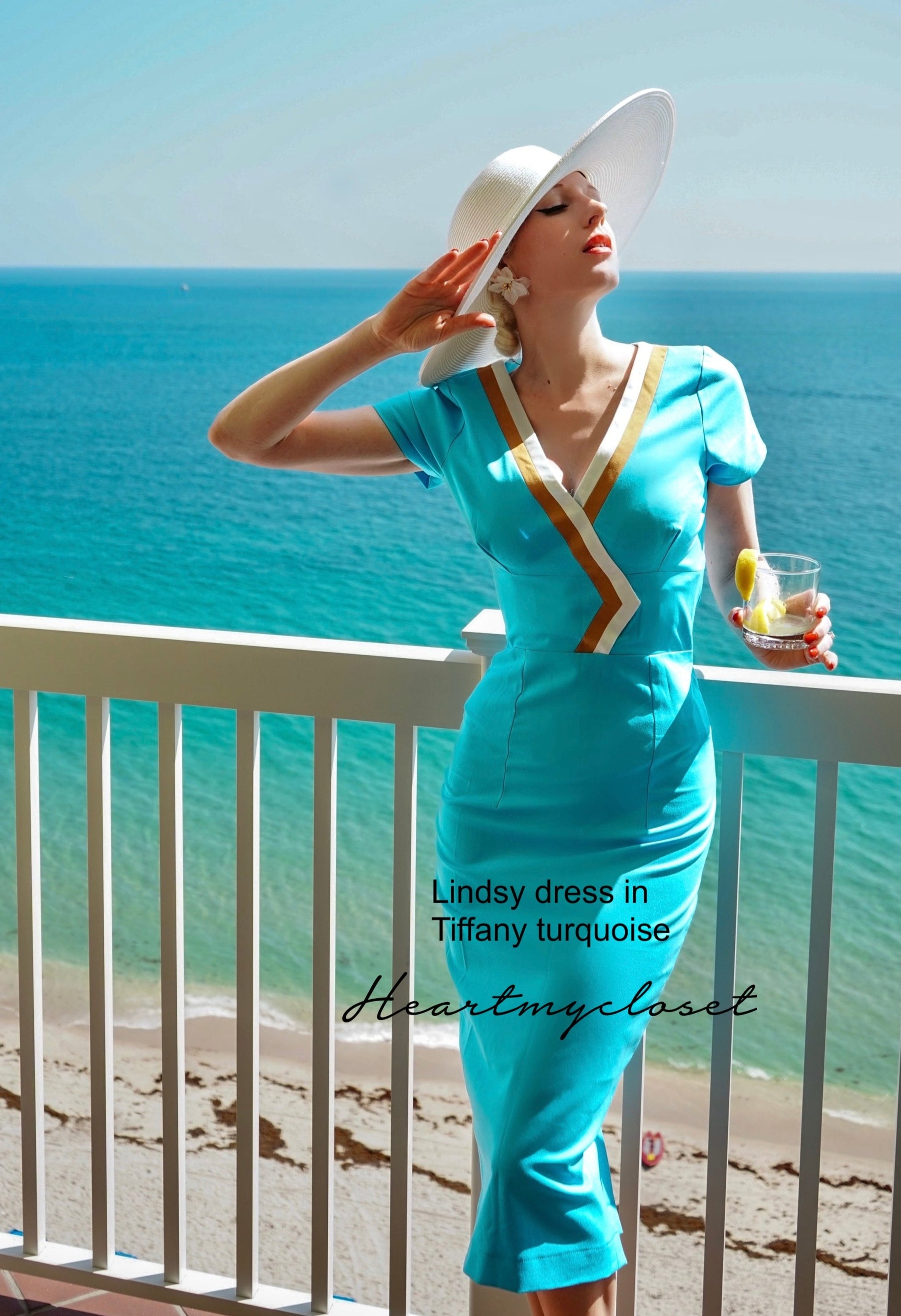 Sexy V-Neck 1950s Vintage Business Dress