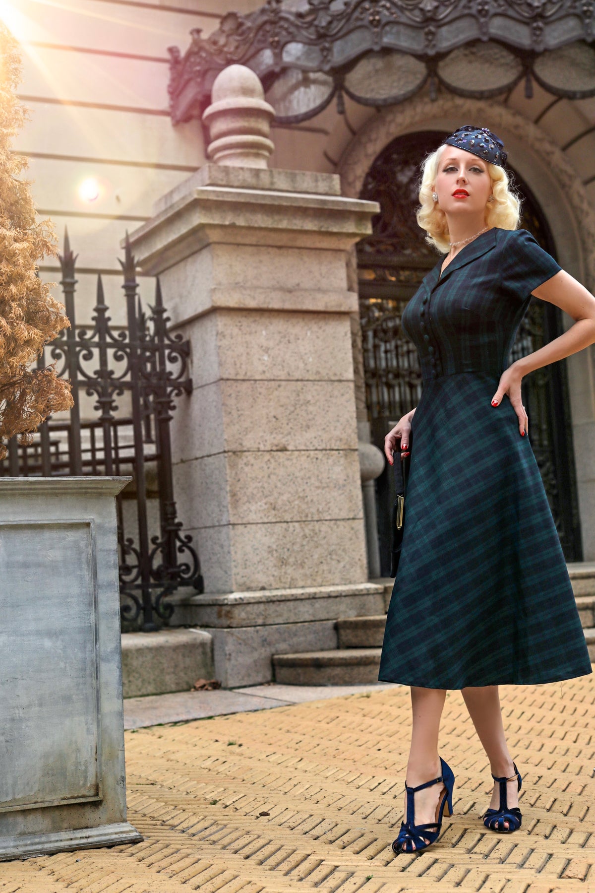 ABBY - retro plaid vintage dress 50s custom made - heartmycloset