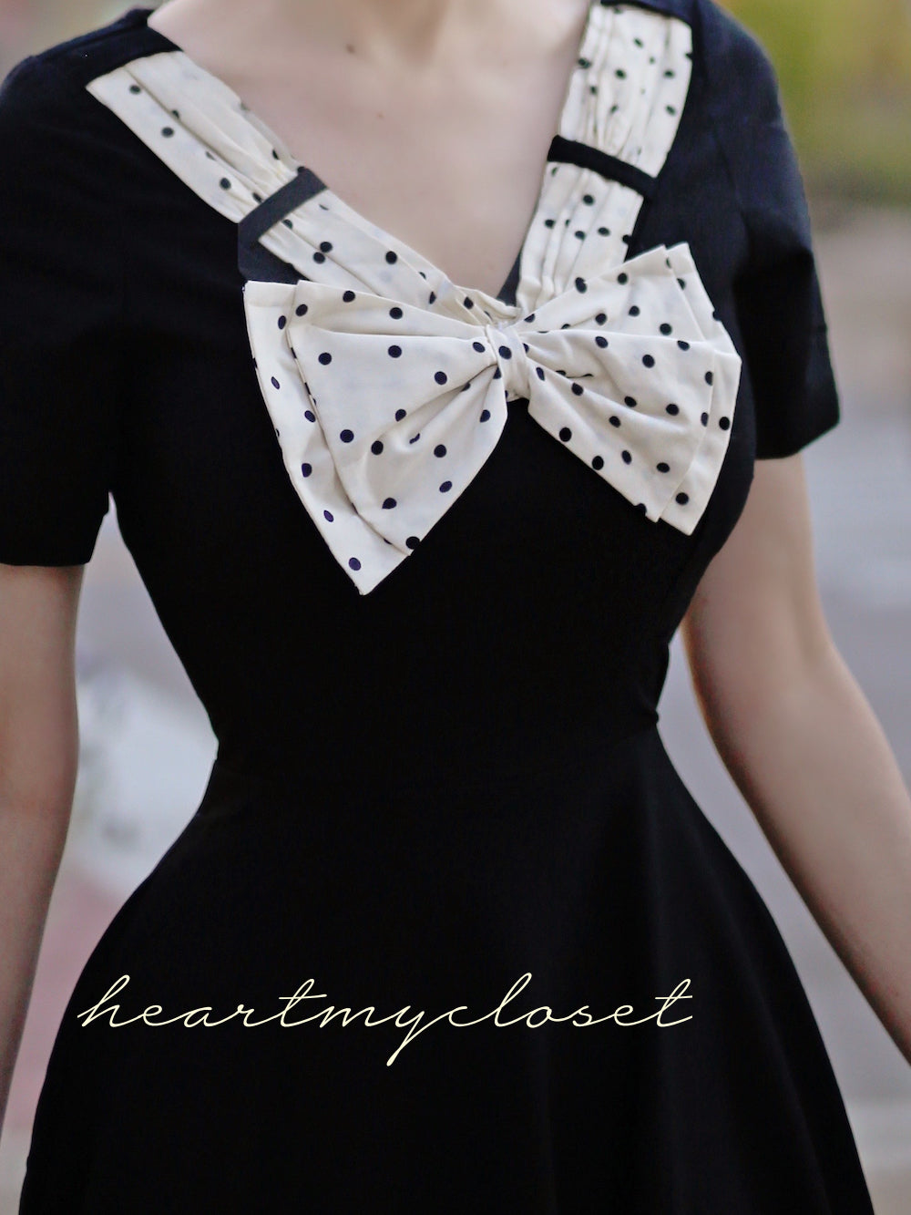 polkadot swing LBD - retro 50s dress - heartmycloset